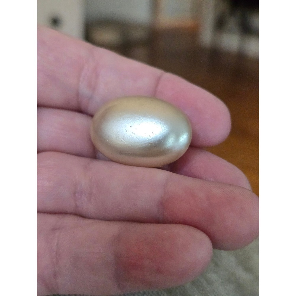Antique Faux Pearl Oval Cabachon Brooch Rare